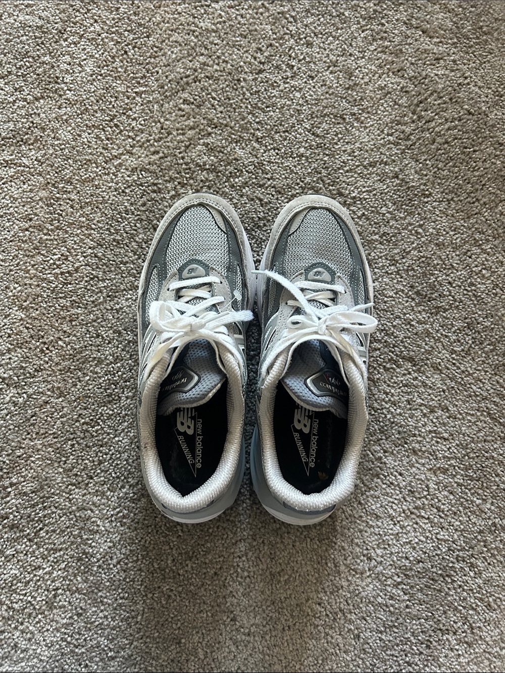 New Balance 990s Gray and White Sneakers